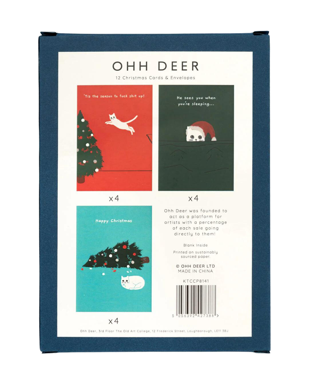Ken The Cat Christmas Cards - Pack of 12